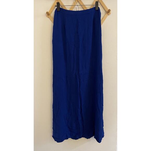 ASOS Maxi Skirt Women's 10 High Rise Cobalt Blue Slit Lined SIde ZIp - Picture 1 of 7